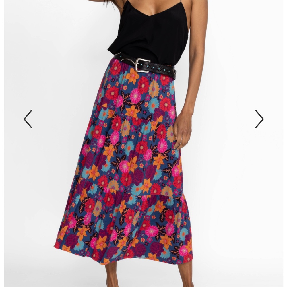Johnny Was Merida Tiered Skirt S